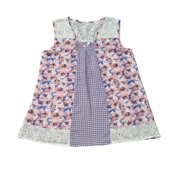 NY Collection Petite June Fashion Sleeveless Tunic Blouse Shirt Women's Size PS - Picture 1 of 8